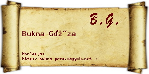 Bukna Géza névjegykártya